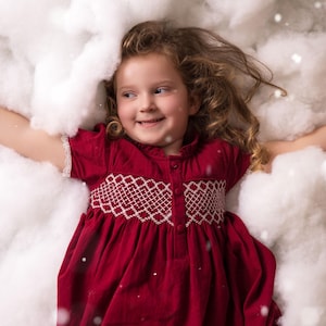 Crimson Charm Smocked Dress