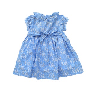 Ditsy Flower Smocked Dress: Pink/Blue