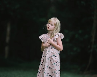 Pink-brown bishop smocked dress