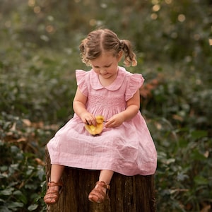 Light Pink Linen Smocked Dress