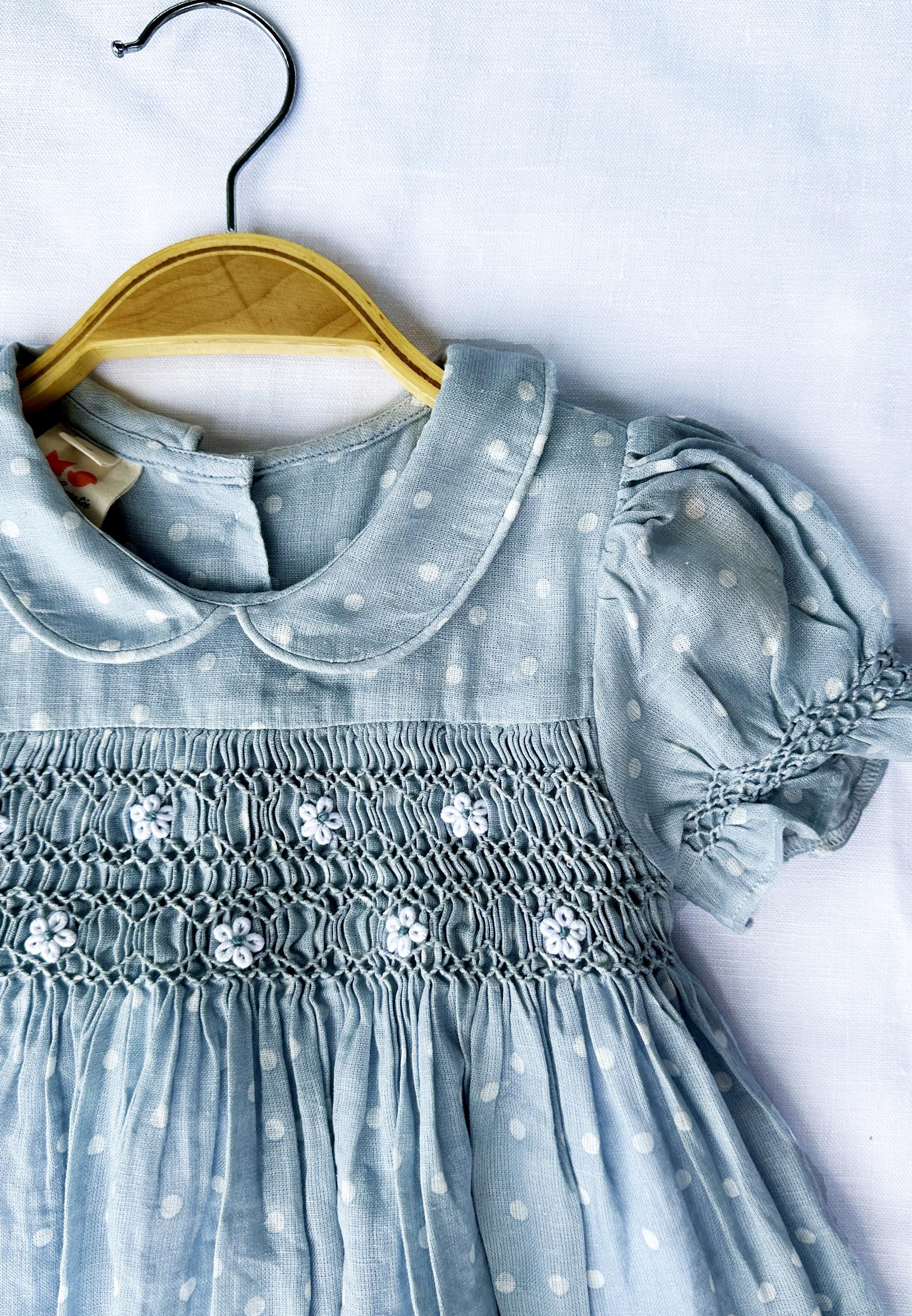 silver smock dress Vintage Silver Mini Dress with Bell Sleeves