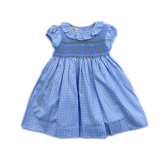 Elegant Blue Classic Smocked Dress Elegant Blue Classic Smocked Dress