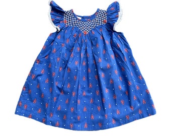Prawn Smocked Dress