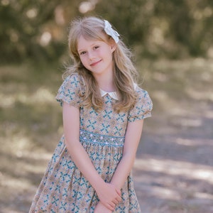 Vintage Pattern Smocked Dress