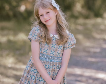 Vintage Pattern Smocked Dress