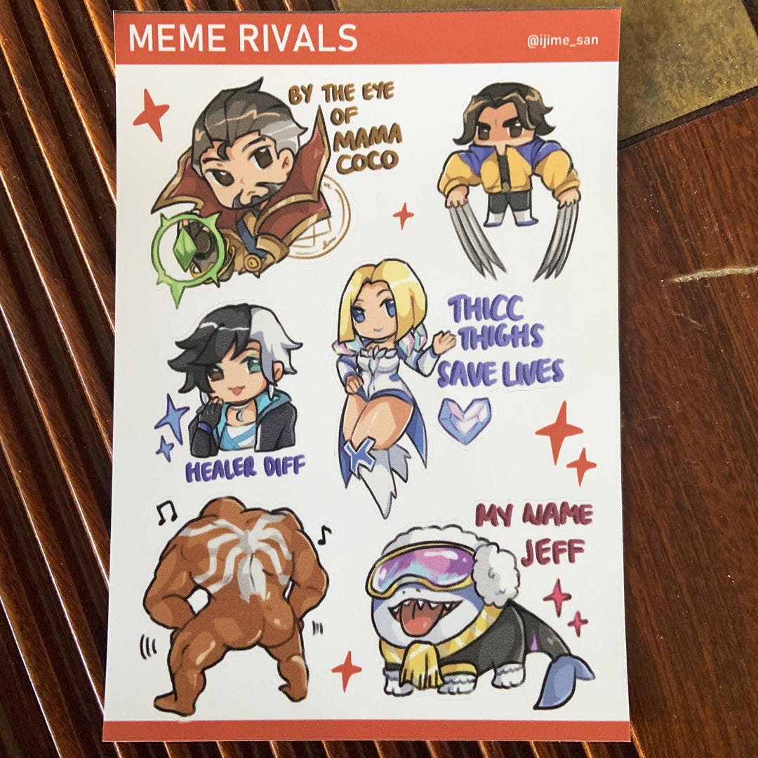 MEME RIVALS | Sticker Sheet - A6 Matte Vinyl Kisscut - Etsy