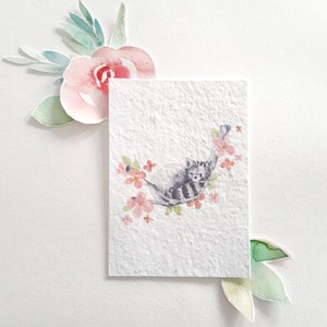 Postcard Paper Seeded Reproduction Watercolor Format 10x15 Red Panda Wall Deco