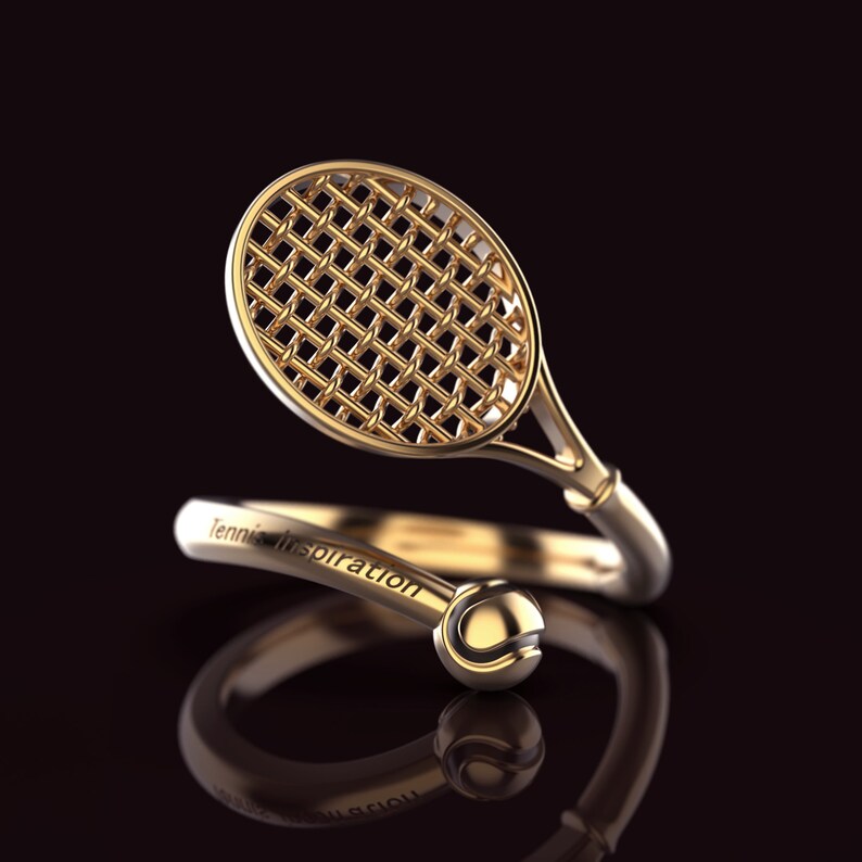 Sports ring Tennis player Unique author's Etsy