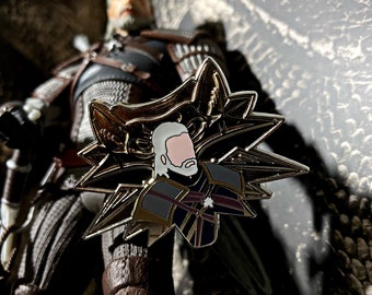 Yennefer and Geralt enamel pins