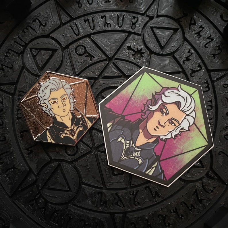 Baldur's Gate 3 Enamel Pin: D20 Companion Pins - Astarion, Karlach ...