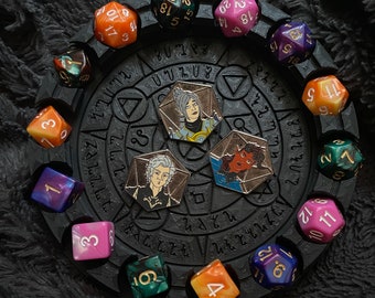 D20 Companion Enamel Pins Baldur's Gate 3 inspired; Astarion | Karlach | Shadowheart || free DnD die for the first 25 orders