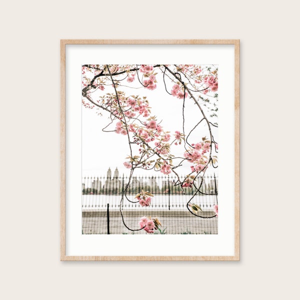12. [Spring Flower Skyline] Central Park NYC Art Print, New York City Print, City Floral Photograph, Central Park Photography
