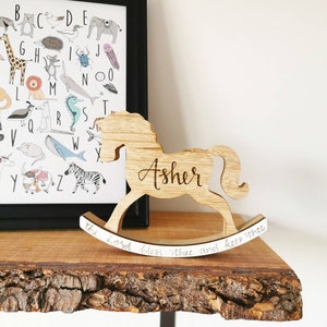 Autres Personnalise Bebe Garcon Cheval A Bascule Word Art Photo Bebe Puericulture