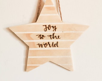 Joy to the world Christmas wooden star Christmas decor interior decor