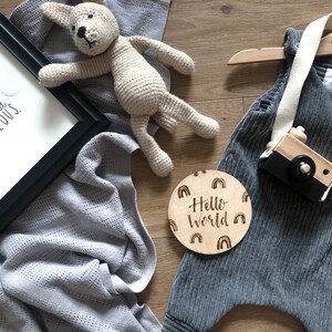 Hello World baby announcement card log slice new baby baby gift image 4