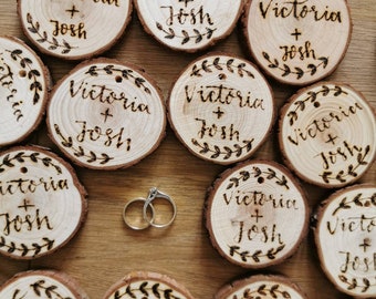 Discos de boda, guardar las fechas, favores de boda Diseño rústico minimilista diseño