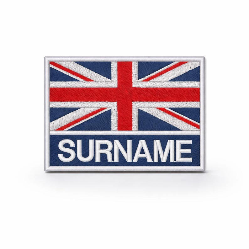 Personalized Embroidered United Kingdom Flag Patch: Custom Iron-On image 1