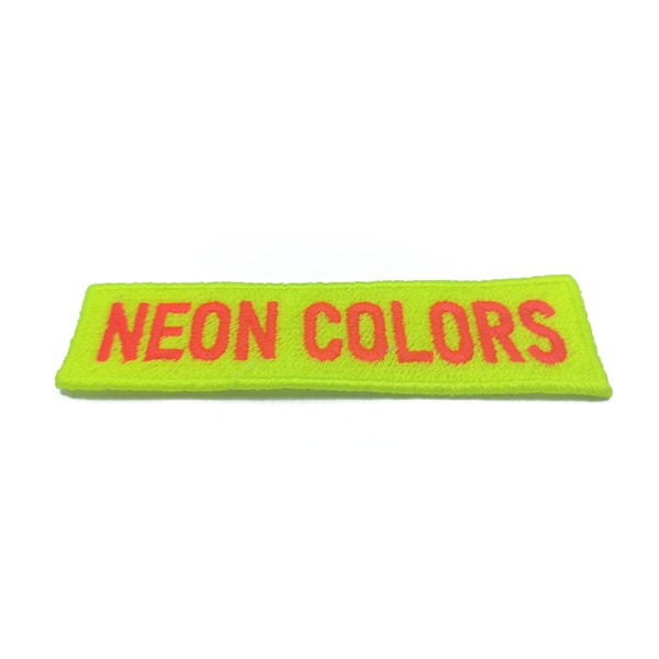 Neon Colors Custom Name Embroidered patch, personalised biker scooter patches tag,