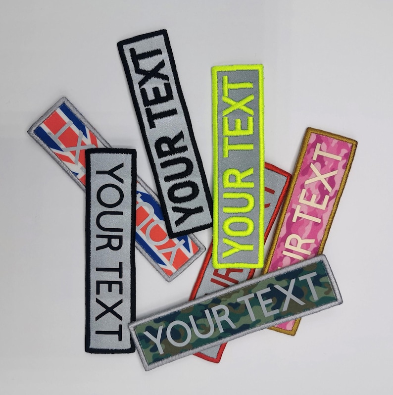 反射パッチ：アウトドア用アイロン接着式刺繍ネームバッジ（英国製） 画像 7