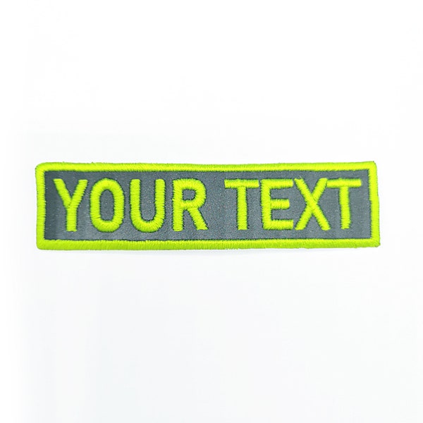 Reflective Name Patch | Custom Reflective Patches | Personalised Embroidered Name Pach | Custom Iron on name Patch | Name Tag