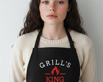 Embroidered Cooking Apron – Personalised BBQ Gift