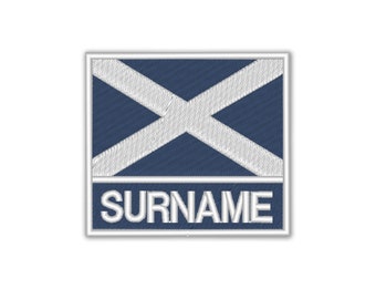 Personalised Embroidered flag patch, Scotland Flag, custom patch, iron on patch