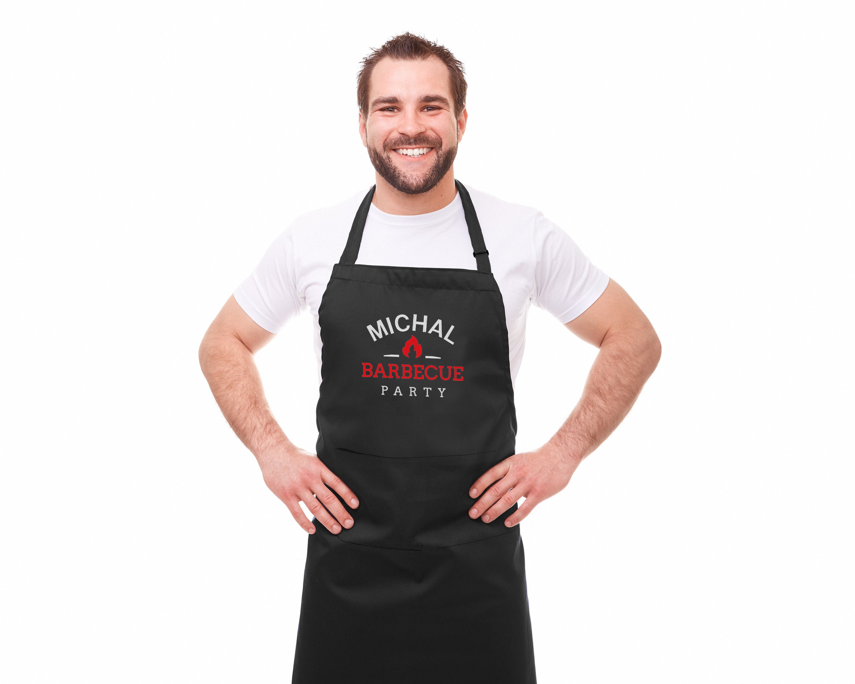Barbecue Embroidered Personalised Apron Etsy