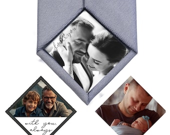 Custom Photo Tie Patch: Personalised Embroidered Keepsake, Father of the Bride UK