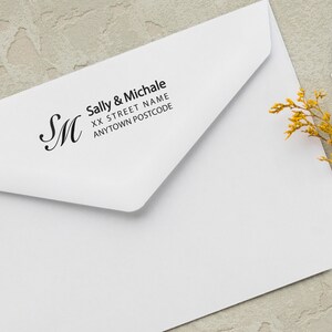 Custom Return Address Stamp: Wedding Stamp c08