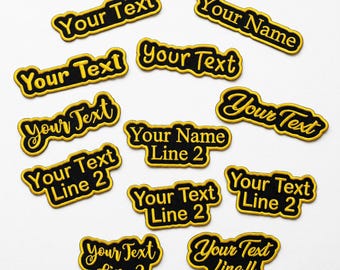 Cursive Name Patch: Custom Die-Cut Embroidered Script Badge, Personalised UK