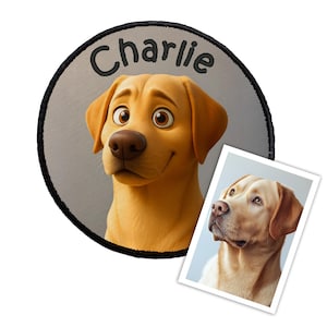 Personalisierter Haustier Aufnäher - Personalisierter 3D Gestickter Katzen oder Hunde Foto Aufnäher für Jacken & Taschen