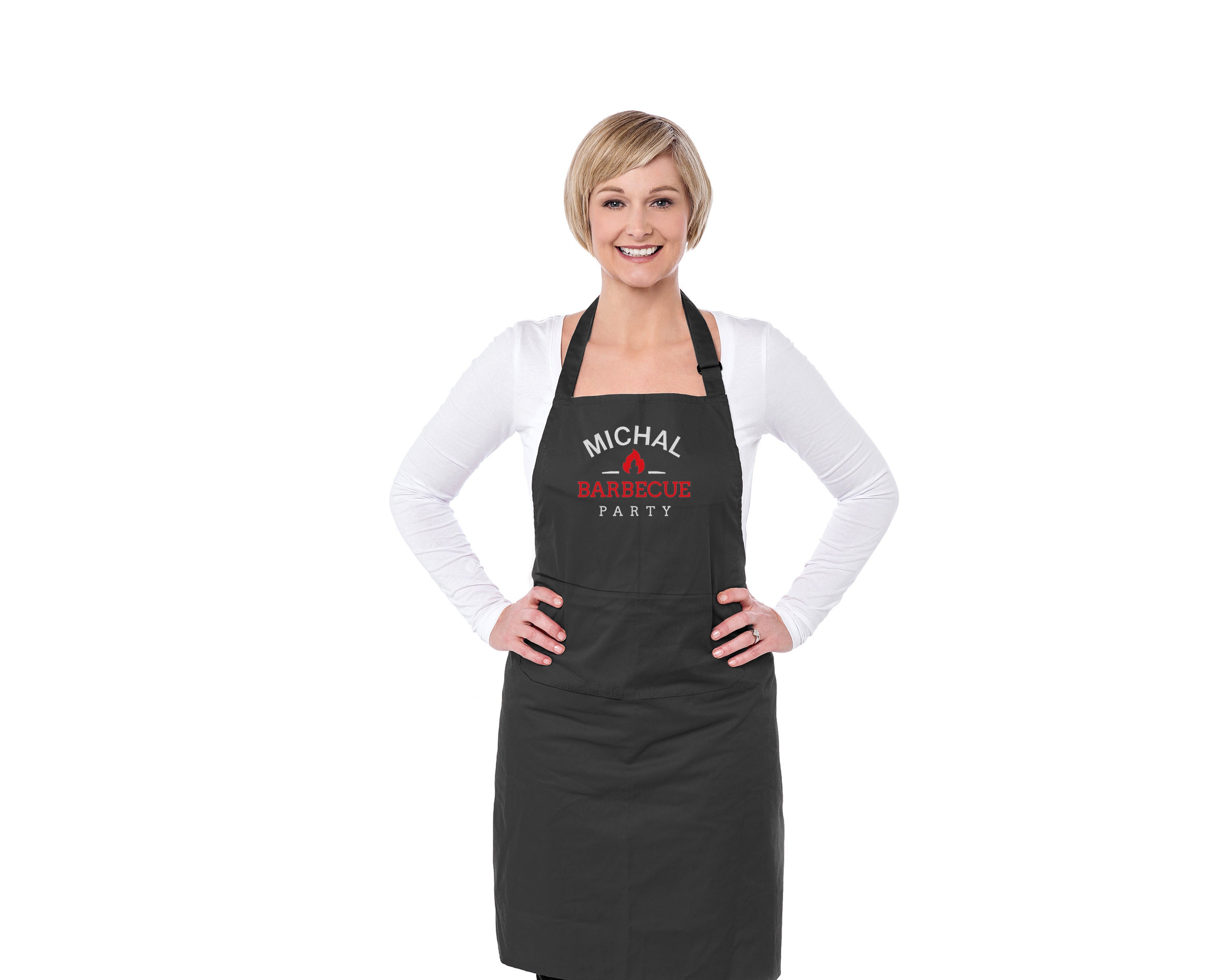 Barbecue Embroidered Personalised Apron Etsy