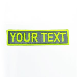 Name Patch: Reflective Embroidered Iron-On (Custom Text)