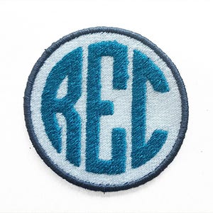 Custom Embroidered Monogram Patch: Personalized Circle Badge