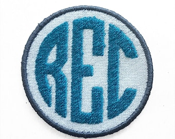 Custom Embroidered Monogram Patch: Personalized Circle Badge