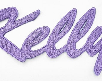 Single Name Patch: Custom Embroidered Applique, Iron On 3 Font Choice UK