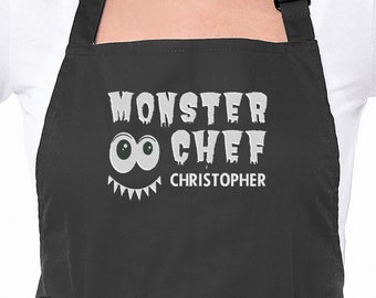 Monster Chef Embroidered Personalised Apron