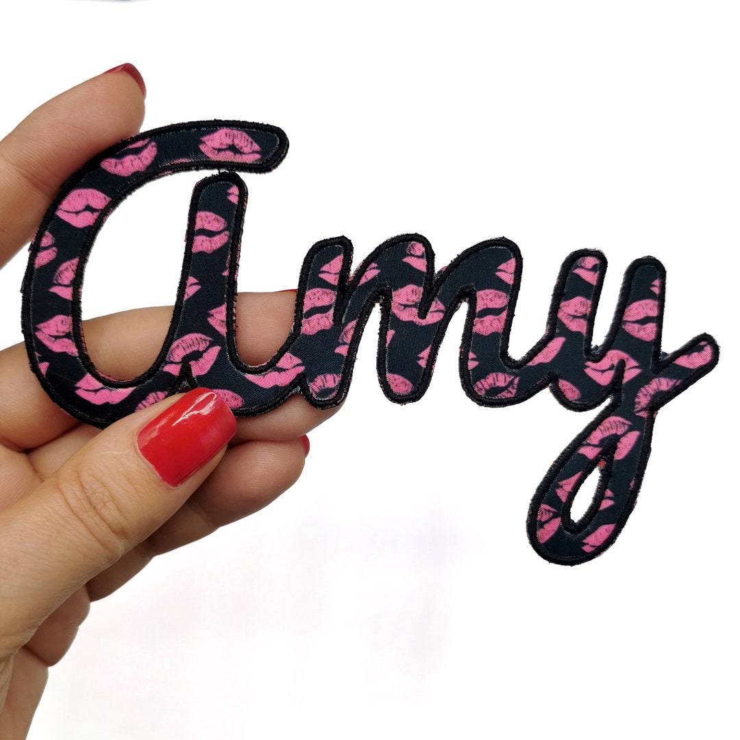 Fabric Applique Name Patch Single Name Patch Personalised Embroidered