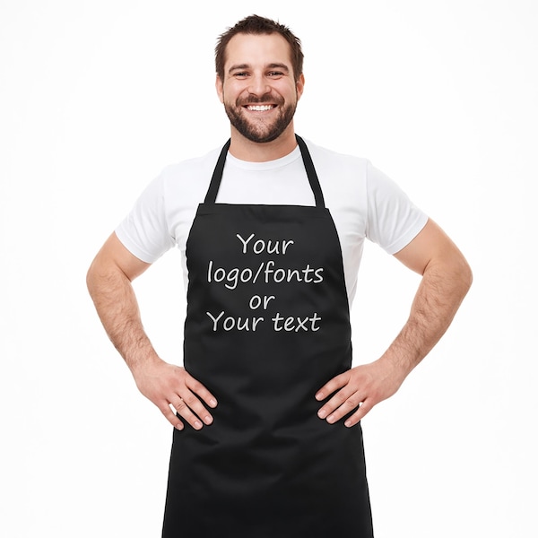 Delantal bordado personalizado: logotipo personalizado para el trabajo o regalo