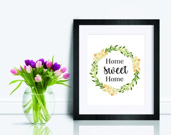 Home Sweet Home Printable, Printable Wall Art, Farmhouse Printable, Home Sweet Home Sign, Wedding Gift