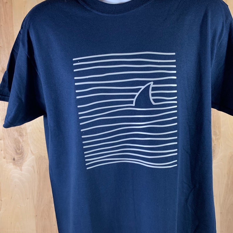 SHARK Fin T Shirt White Shark Fin Shirt Shark Swimming Tee | Etsy
