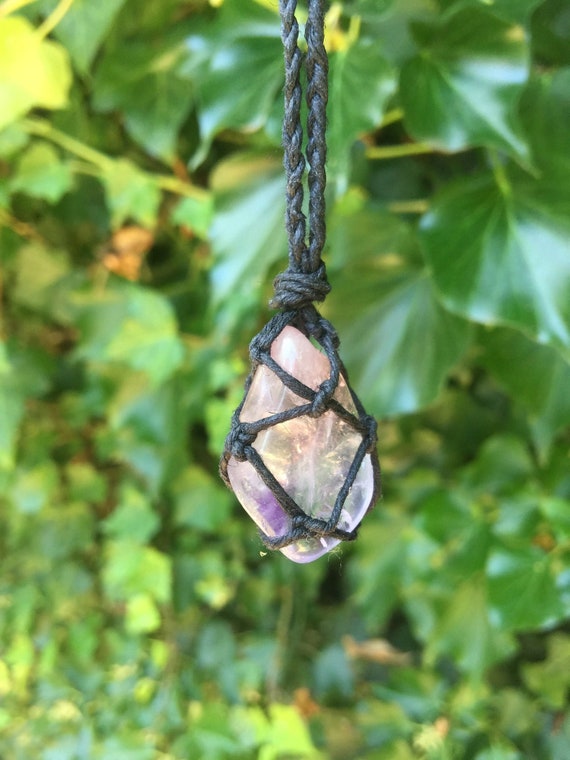Macrame 2024 crystal necklace
