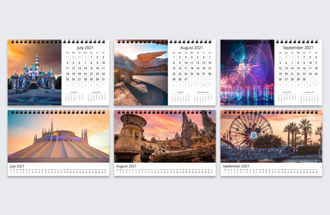 2021 Disney DESK Calendar 8.5x5.5in 12Month Bound Desk Etsy