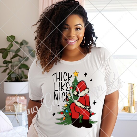 Divertente PNG di sublimazione di Natale Design di maglietta spessa come Nick per ragazze spesse PNG di Natale carino per realizzare magliette 300 DPI Etsy Italia