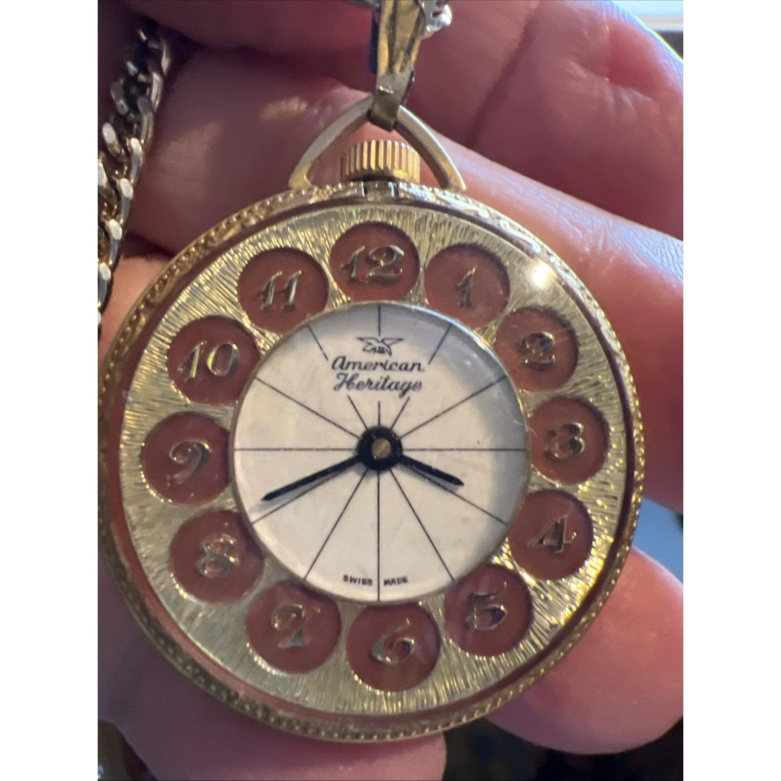 Vintage American Heritage Pocket Watch / Necklace in Box - Etsy