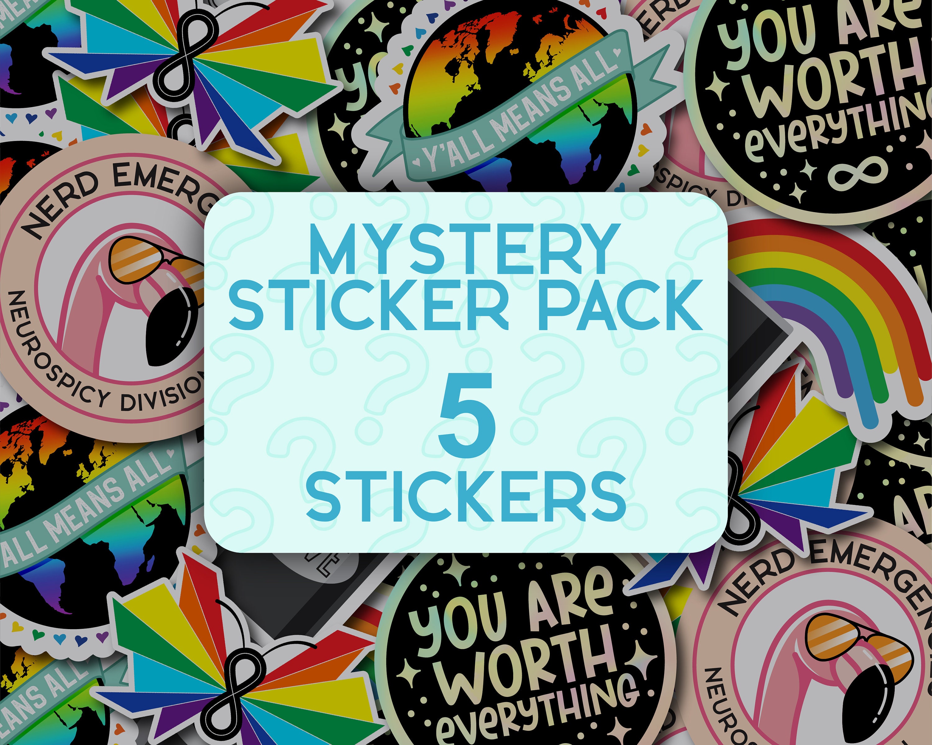 Mystery Sticker Pack 5 Stickers LGBTQIA2 Neurodivergent Stickers