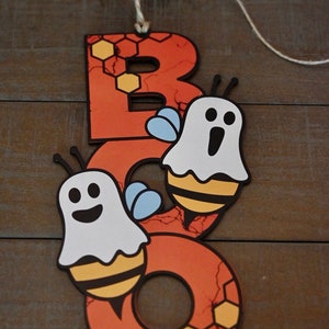 Ghost Boo Bees Door Hanger, Halloween Door Hanger, Front Door Hanger, Door Sign for Halloween Party, Door Hanger Ideas, Walls Hanging Decor