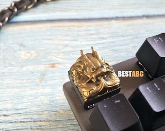 Golden Dragon Keycaps,Anime Keycap,Cool Artisan Keycaps For Mechanical Keyboard,Handmade Keycaps,Gifts For Men,Gamer Gift