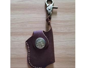 Lighter case for zippo,Leather lighter cover,Personalized lighter case for zippo,Leather lighter pouch keychain, Handmade Gift for Smokers
