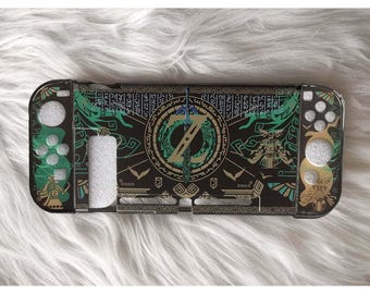 Cool Dockable Nintendo Switch Case,Nintendo Switch Oled Case, Green Gold Nintendo Switch 2 Case Shell Protector Cover Case,Gifts For Him